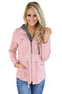 Sexy Contrast Hooded Mauve Hiking Jacket